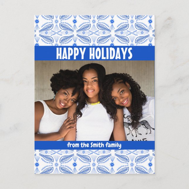 Poblanos Tile Mönster ANPASSNINGSBAR PHOTO Helgdag Vykort (Framsida)