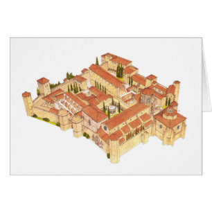 Poblet kloster. Catalonia Spanien Hälsningskort