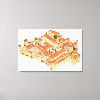 Poblet-klostret. Katalonien Spanien Canvastryck