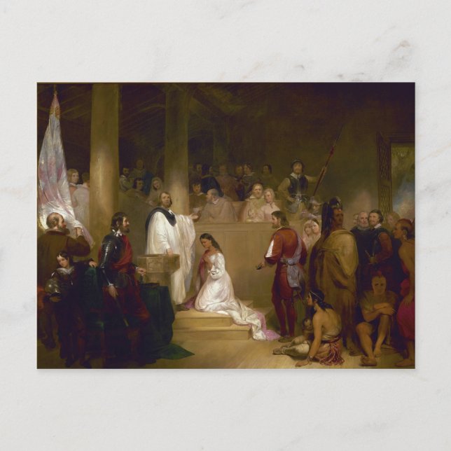 Pocahontas baptism av John Gadsby Chapman Vykort (Framsida)
