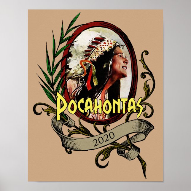 Pocahontas Elizabeth Warren 2020 Val Poster (Framsidan)
