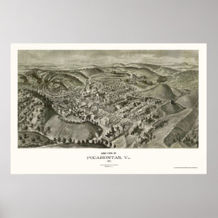 Pocahontas panorama- karta för VA - 1911 Poster