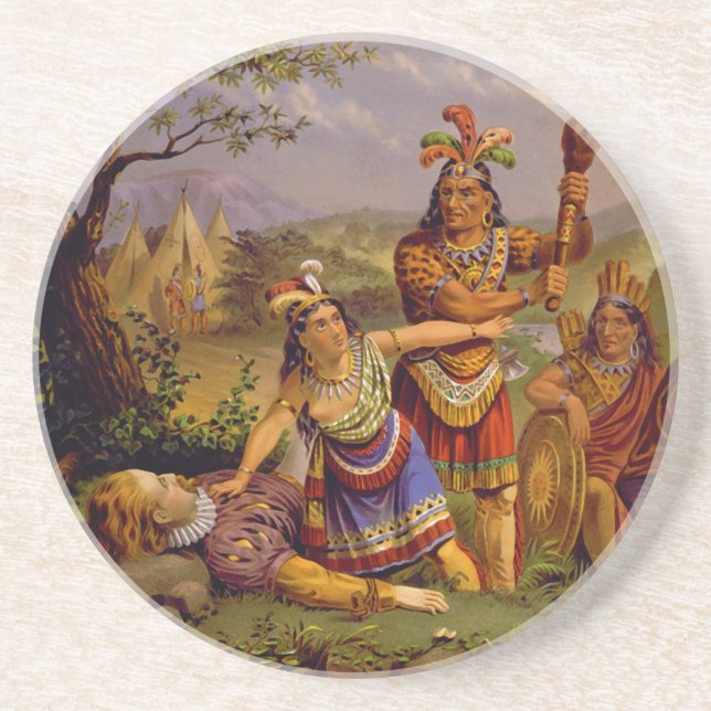 Pocahontas Sparar livet på kapten John Smith Underlägg (Framsidan)