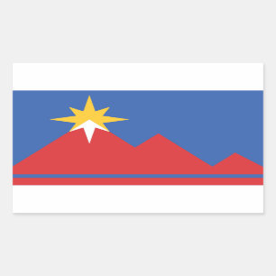 Pocatello Flagga Stickers stad Rektangulärt Klistermärke