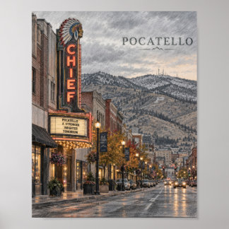 Pocatello Idaho Bergsposter #113 Poster