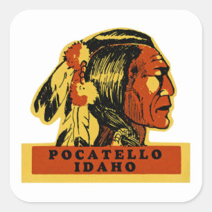 Pocatello Idaho Fyrkantigt Klistermärke