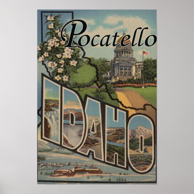 Pocatello, Idaho - Large Brev Scenes Poster (Framsidan)
