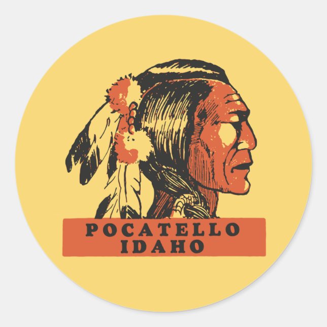 Pocatello Idaho Runt Klistermärke (Framsida)
