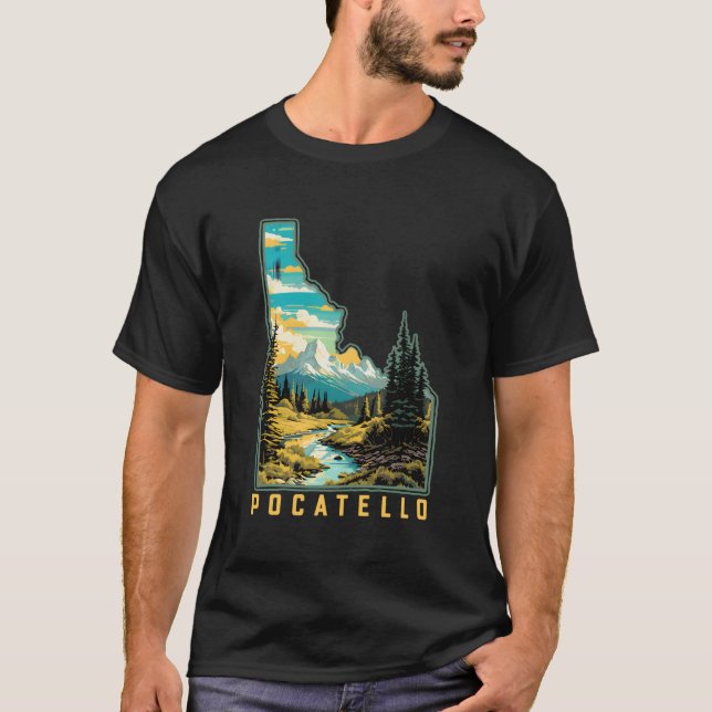 Pocatello Idaho State Exdoor Nature Graphic T Shirt (Framsida)