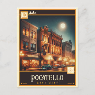 Pocatello, Idaho VINTAGE Vykort