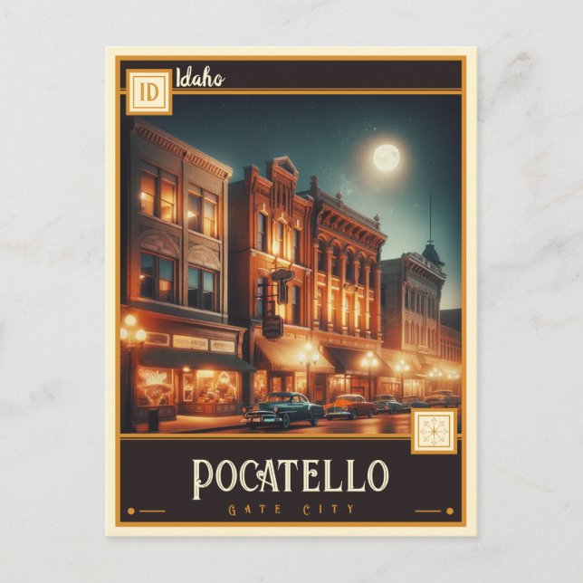 Pocatello, Idaho | VINTAGE Vykort (Framsida)