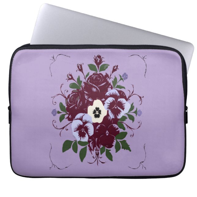 Pochette Multimédia -  Bouquet de Violettes Laptop Fodral (Framsidan)