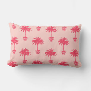 Pockad Handflatan Träd i Shades of Coral Rosa Lumbarkudde