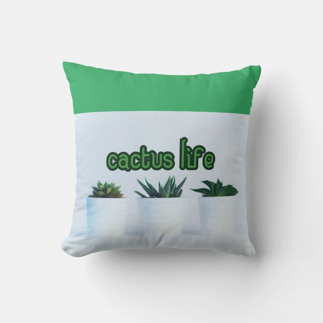 Pockade succulents Cactus Life Kudde (Framsida)