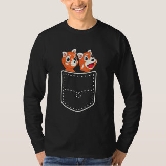 Pocket Animal Wildlife Forest China Red Panda T Shirt