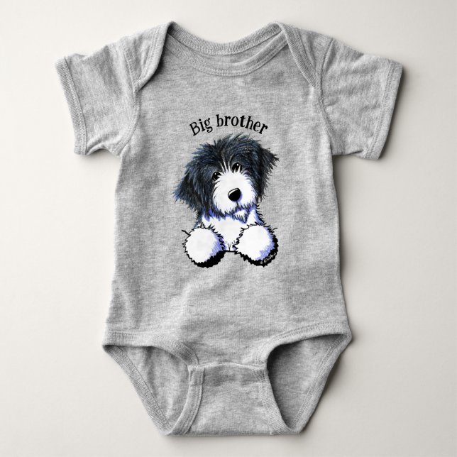 Pocket Bearded Collie Baby Bodykostym T Shirt (Framsida)