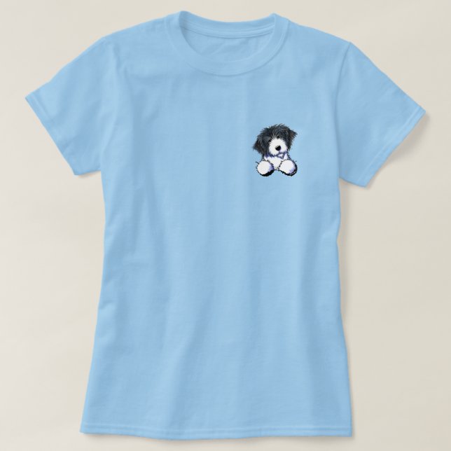 Pocket Bearded Collie T-Shirt (Design framsida)
