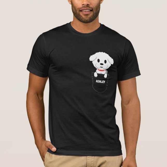 Pocket Bichon Frisé puppy söt hund T Shirt (Framsida)