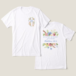 Pocket Blommigt Kor Han är Risen Påsk Unisex T Shirt