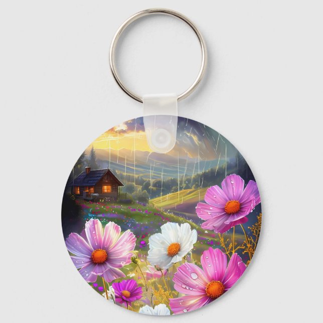 Pocket Blooms: Miniatyrteckning för Nycklarna Nyckelring (Framsida)