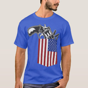 Pocket Bullet US Gun Högers Control 2:a Armen T Shirt