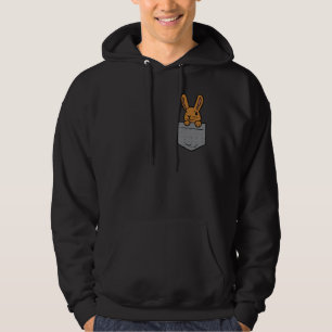 Pocket Bunny Rabbit Cute Glad påsk Day Manar Wome Hoodie