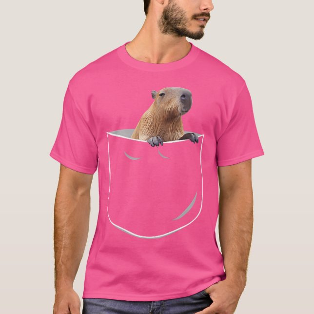 Pocket Capybara Funny Capybara i Pocket T Shirt (Framsida)