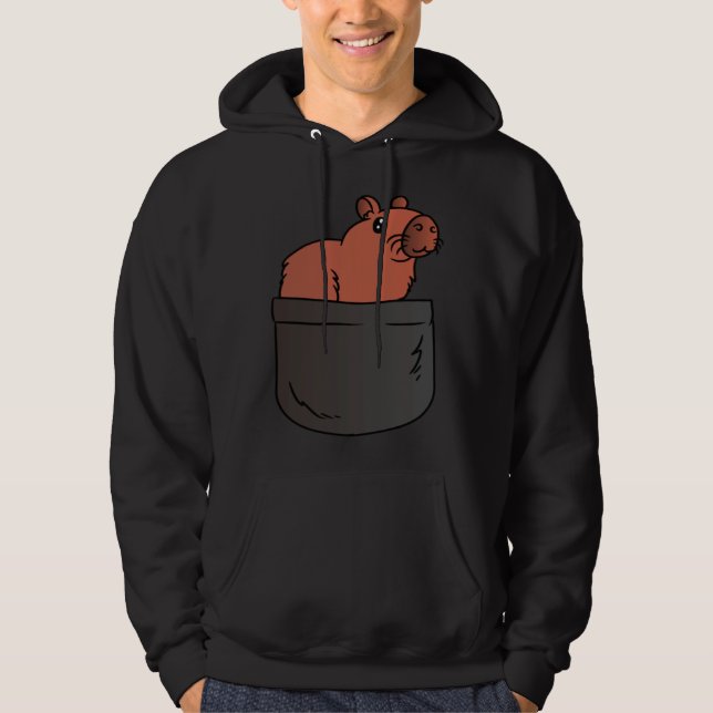 Pocket Capybara Guinea Pig Rodent Animal  Capy Hoodie (Framsida)