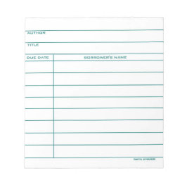 Pocket Card bibliotek - blått Anteckningsblock