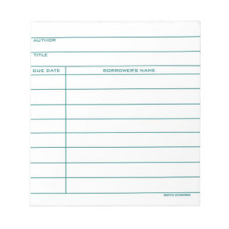 Pocket Card bibliotek - blått Anteckningsblock
