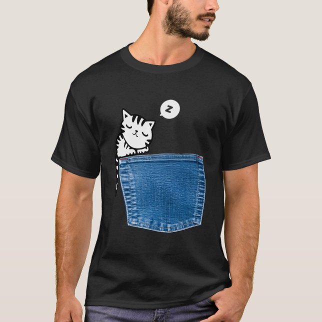 Pocket Cat T Shirt (Framsida)