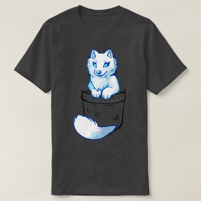 Pocket Cute Arctic Fox T Shirt (Design framsida)
