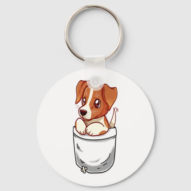 Pocket Cute Jack Russell Terrier Nyckelring (Framsida)