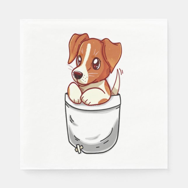 Pocket Cute Jack Russell Terrier Pappersservett (Framsidan)