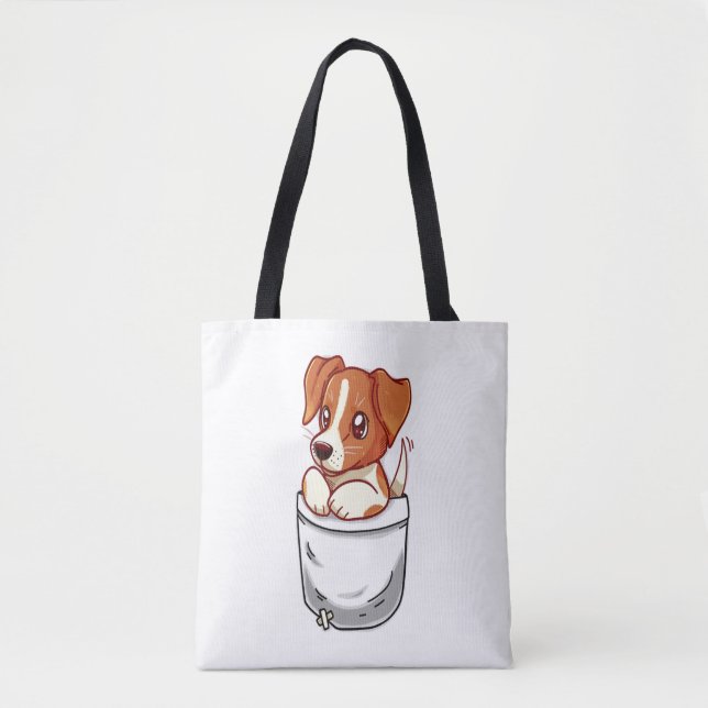 Pocket Cute Jack Russell Terrier Tygkasse (Framsida)