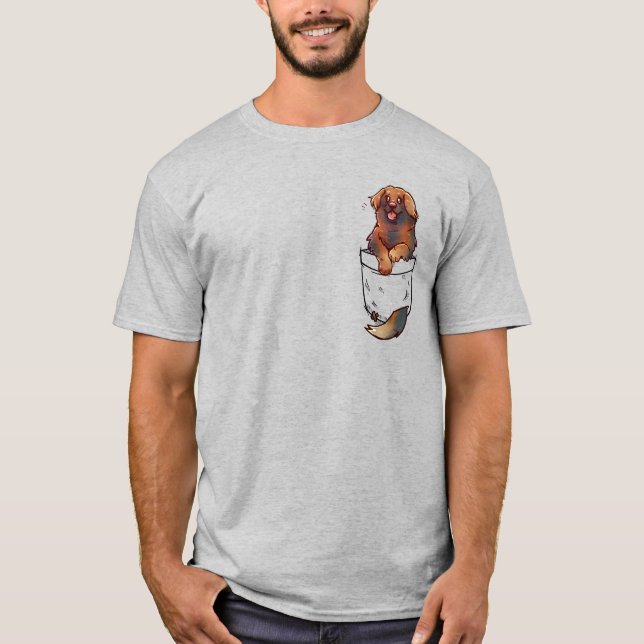 Pocket Cute Leonberger Hund T Shirt (Framsida)