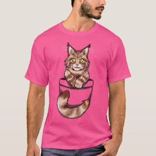 Pocket Cute Maine Coone Kitten T Shirt