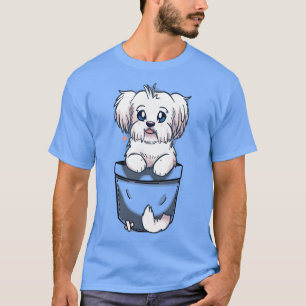 Pocket Cute Maltese Hund T Shirt