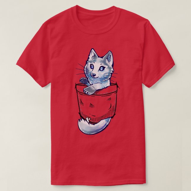 Pocket Cute Marble Fox T Shirt (Design framsida)