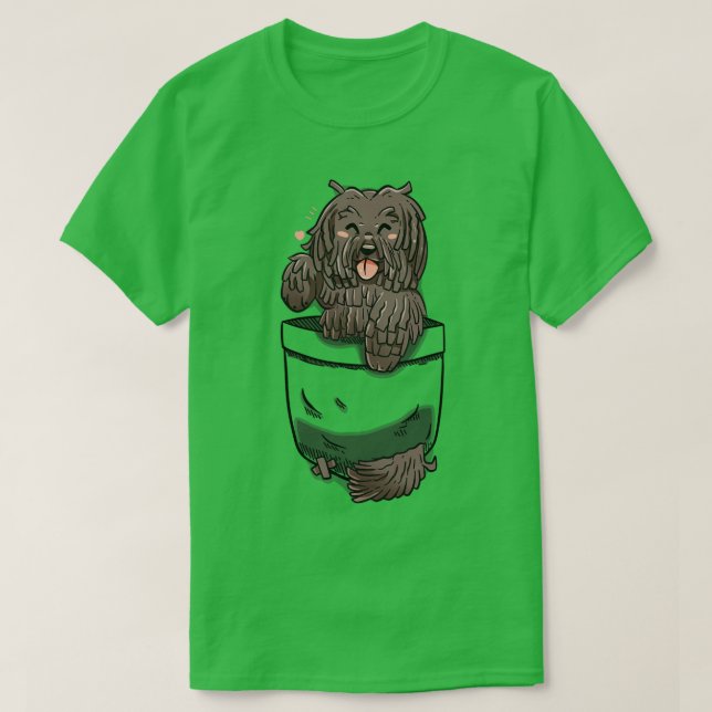 Pocket Cute Puli Hund T Shirt (Design framsida)