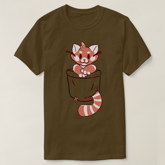 Pocket Cute Red Panda T Shirt (Design framsida)