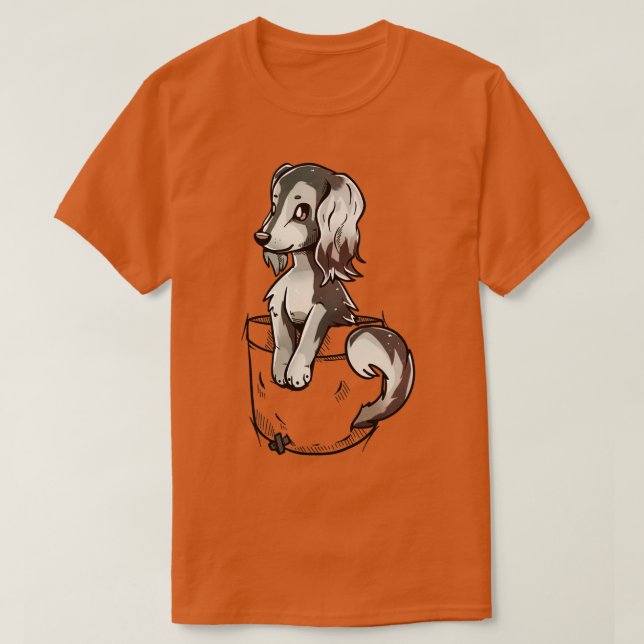 Pocket Cute Saluki Hund T Shirt (Design framsida)