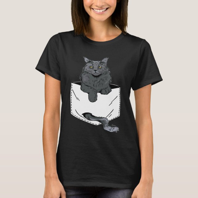 Pocket Cute Siamese Cat Kitten  cat T Shirt (Framsida)