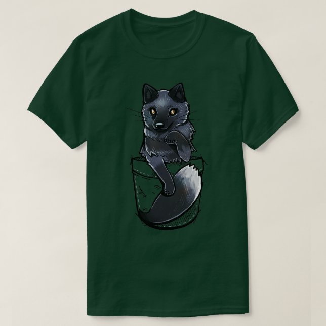 Pocket Cute Silver Fox T Shirt (Design framsida)