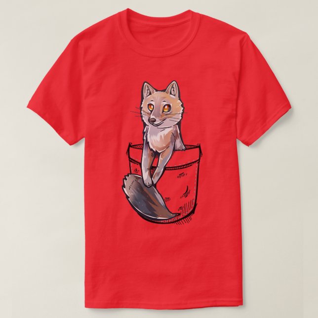 Pocket Cute Swift Fox T Shirt (Design framsida)