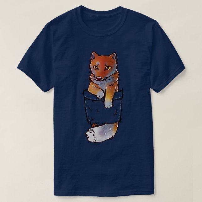 Pocket Cute Tibetan Fox T Shirt (Design framsida)