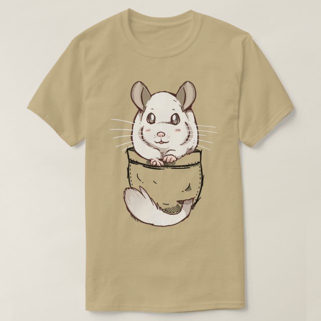 Pocket Cute White Chinchilla T Shirt (Design framsida)