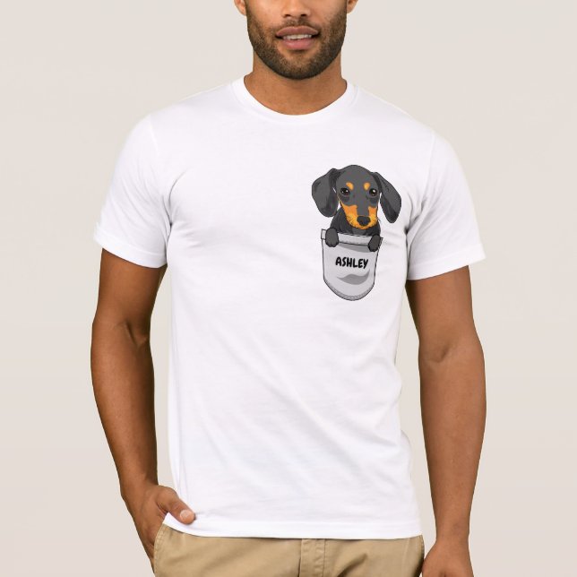 Pocket Dachshund puppy söt hund T Shirt (Framsida)