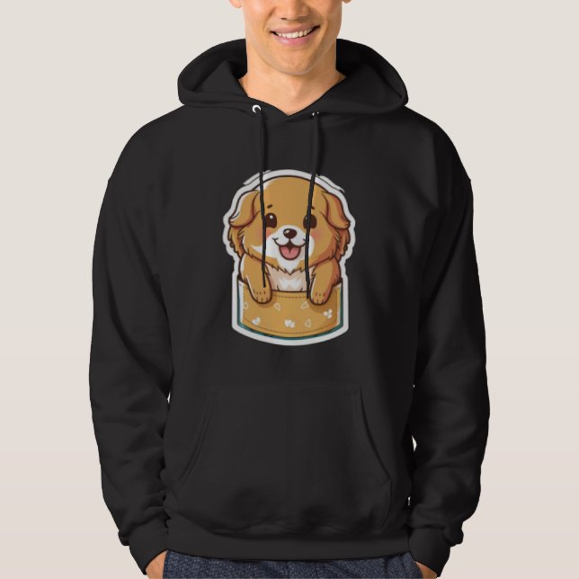 Pocket Dog Golden Retriever Dog in your Pocket Hoodie (Framsida)