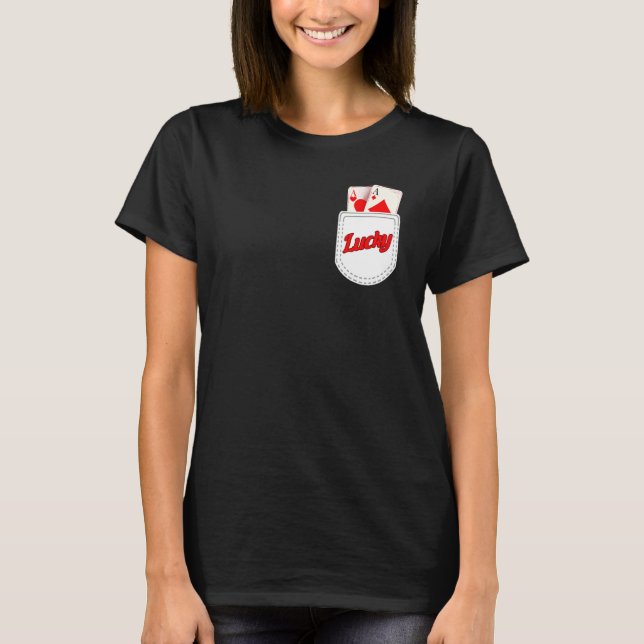Pocket Ess Poker Card & Poker Player Gambling T Shirt (Framsida)